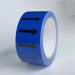 Blue self-adhesive tape with black directional arrows 50mm wide x 33 metres Internal Grade